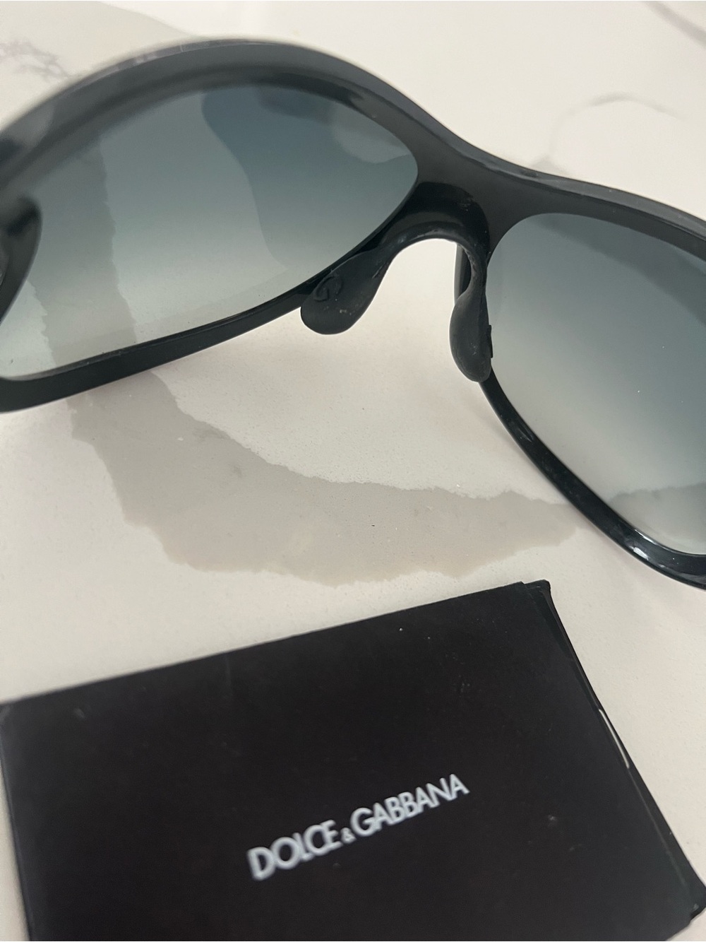 Vintage Dolce & Gabbana DG6024-B Rhinestone Shield Sunglasses Black Y2K - Picture 7 of 10